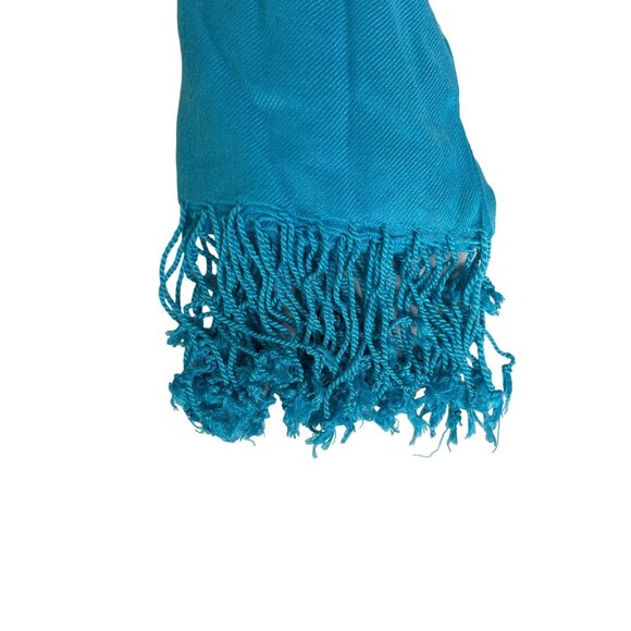 Bijoux Terner Womens Scarf Fringe OS Turquoise New - Picture 4 of 7